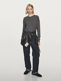 Knit 100% cashmere crew neck sweater