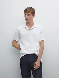 Polo micro-texture en piqué de coton