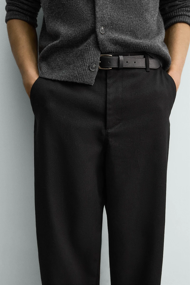 TEXTURED BALLOON FIT PANTS