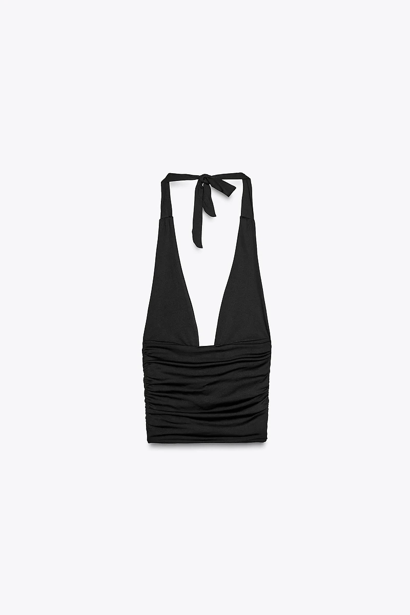 DRAPED HALTER TOP