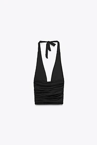 DRAPED HALTER TOP