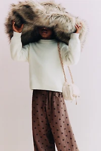 FAUX FUR CROSSBODY BAG