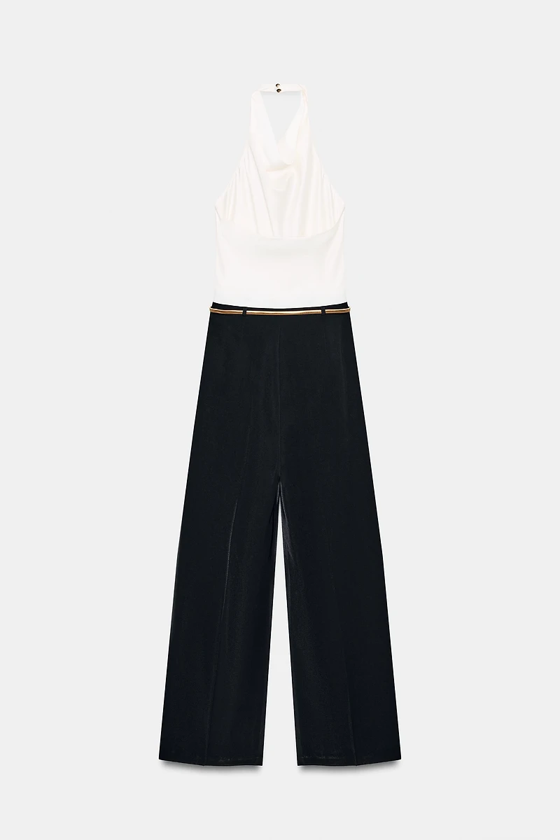 HALTER NECK JUMPSUIT WITH BELT