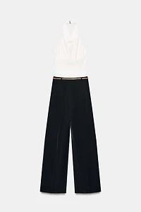 HALTER NECK JUMPSUIT WITH BELT