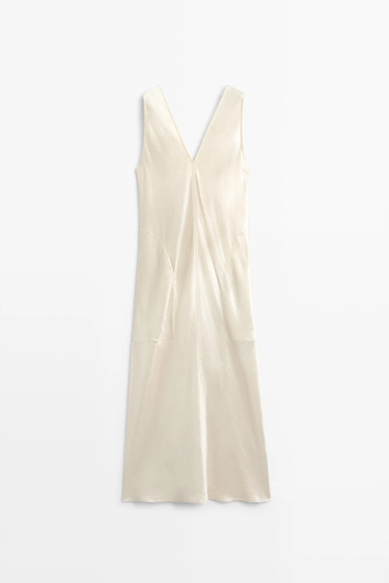 Satin flowing midi dress - STUDIO