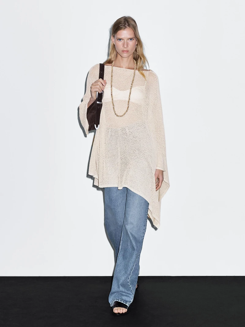 Cape en maille texturée