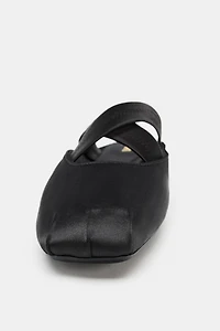 CRISS-CROSS ELASTIC STRAP SLINGBACK FLATS