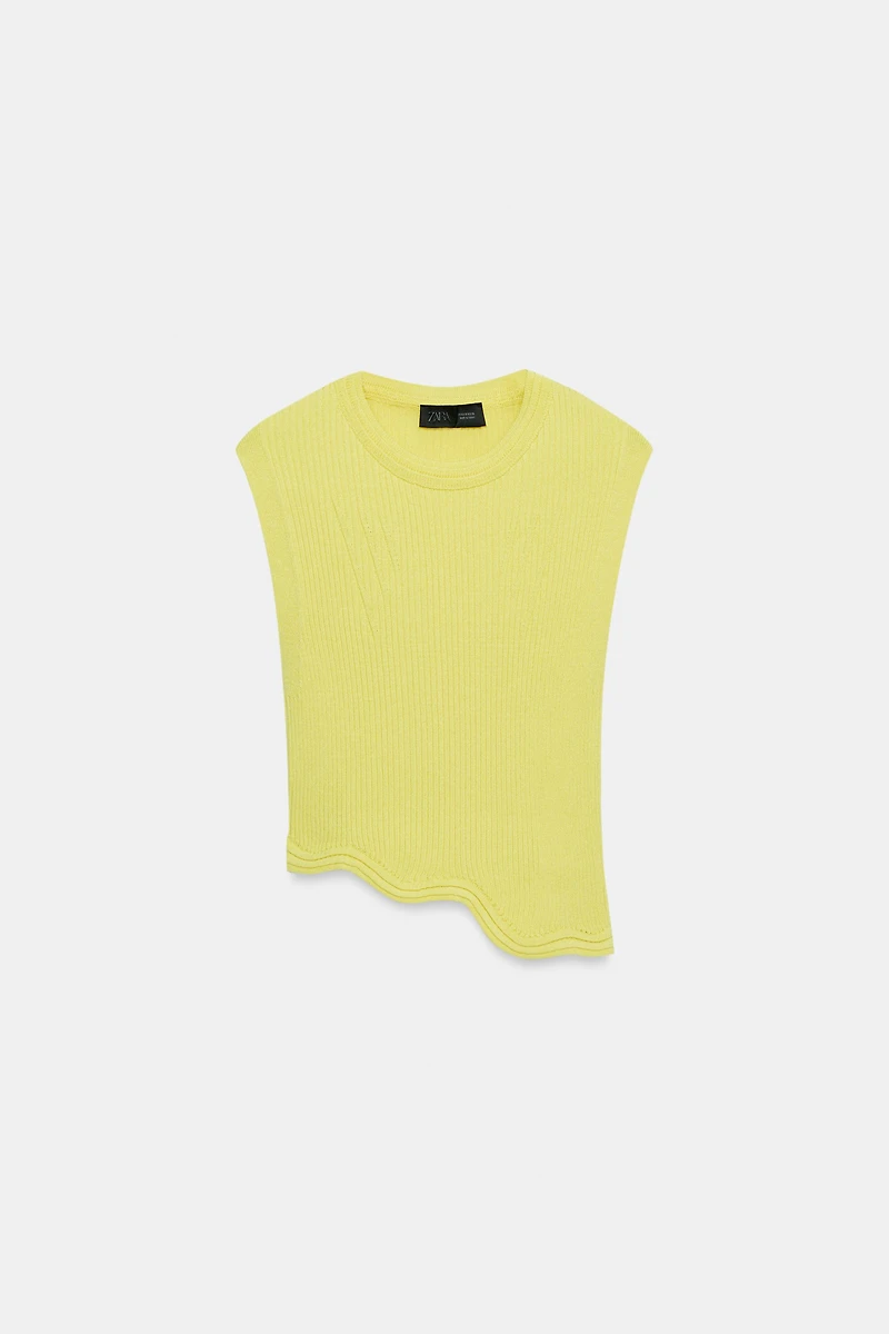 ASYMMETRIC RIB KNIT TOP