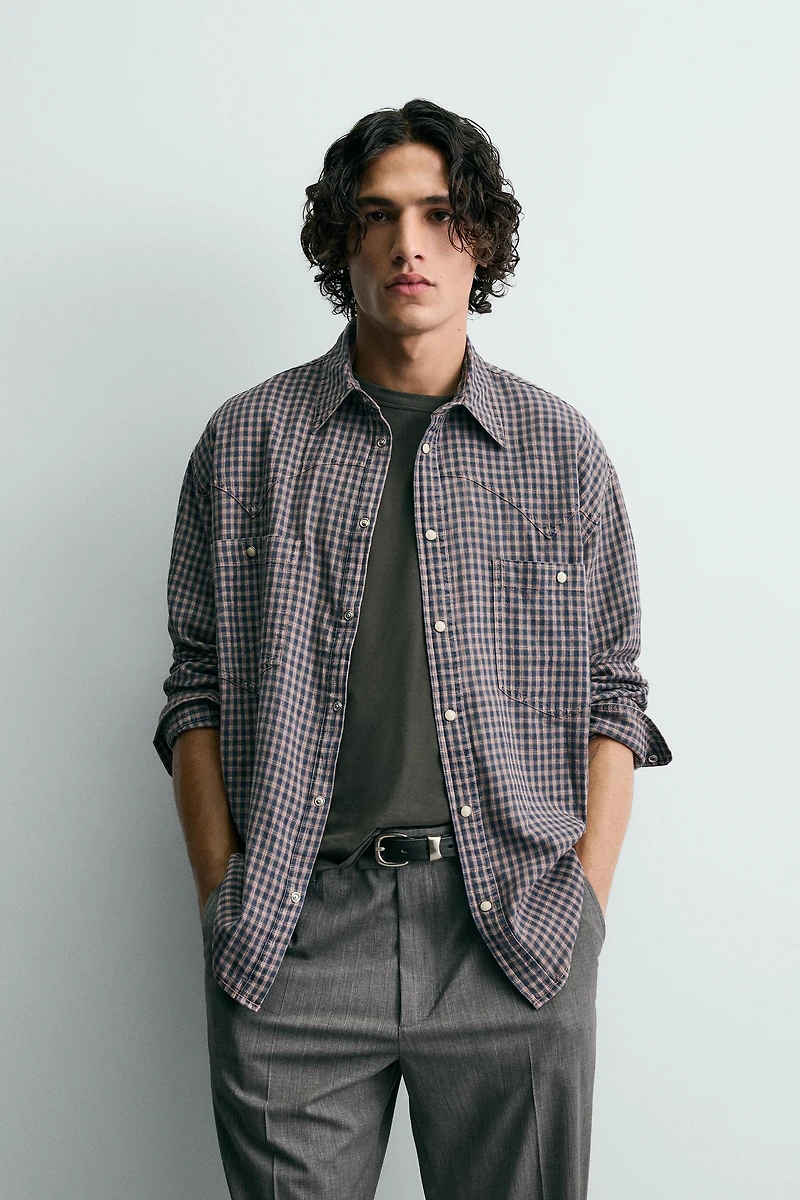 PLAID WESTERN SHIRT