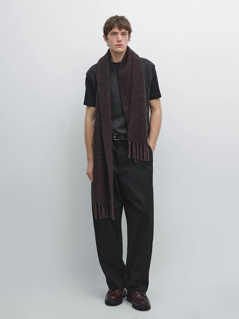 Wool blend V-neck vest