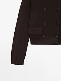 Gilet en maille à double boutonnage 100 % coton