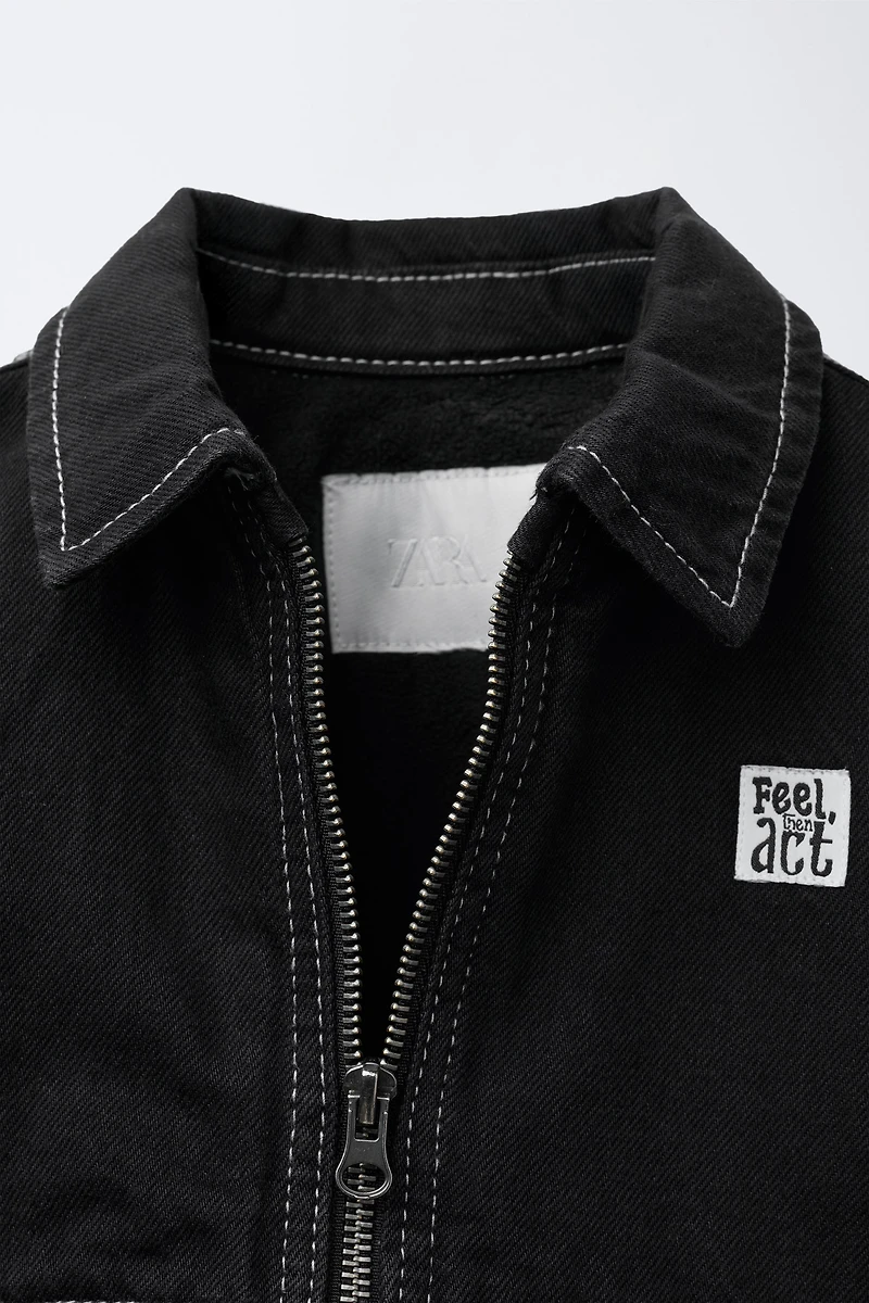 FLEECE LINED DENIM JACKET