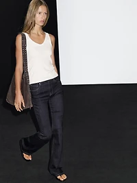 High waist bell bottom skinny jeans