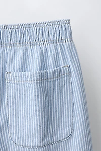 FLOWY STRIPED BARREL PANTS
