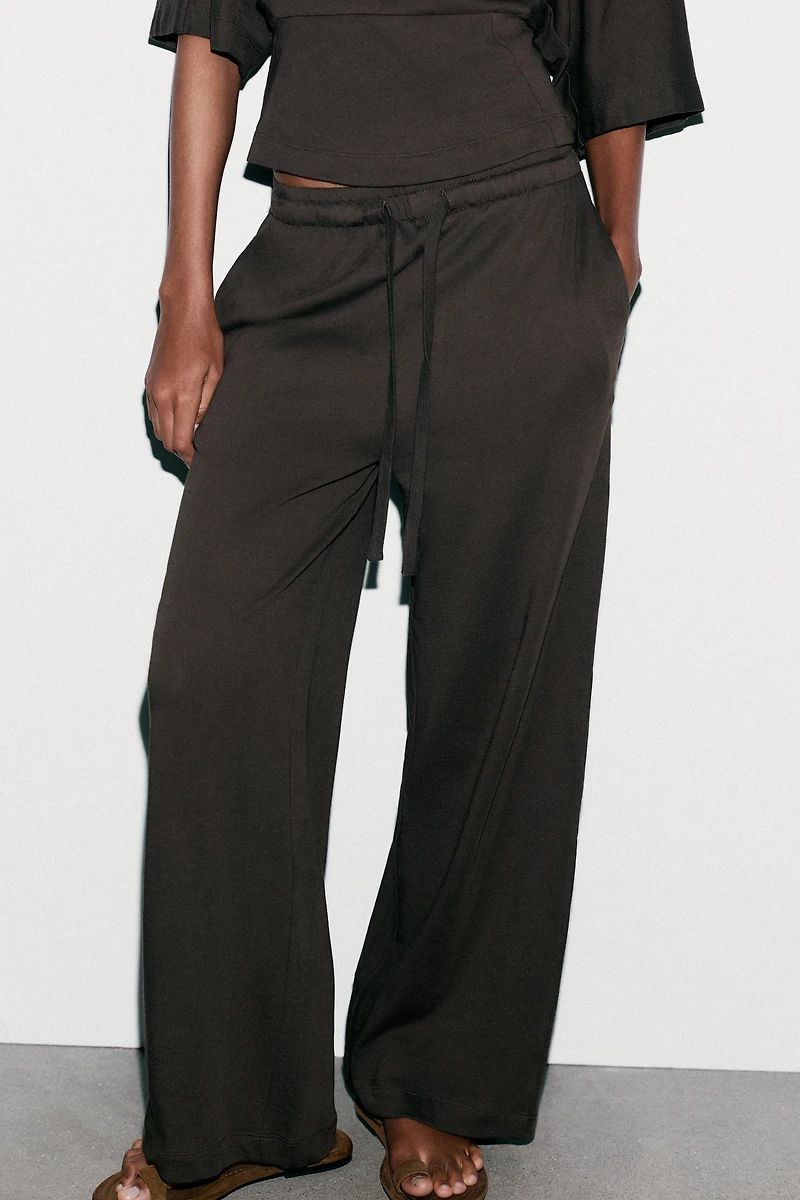 STRAIGHT LEG COTTON PANTS