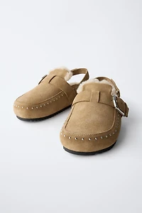 LINED LEATHER CLOGS