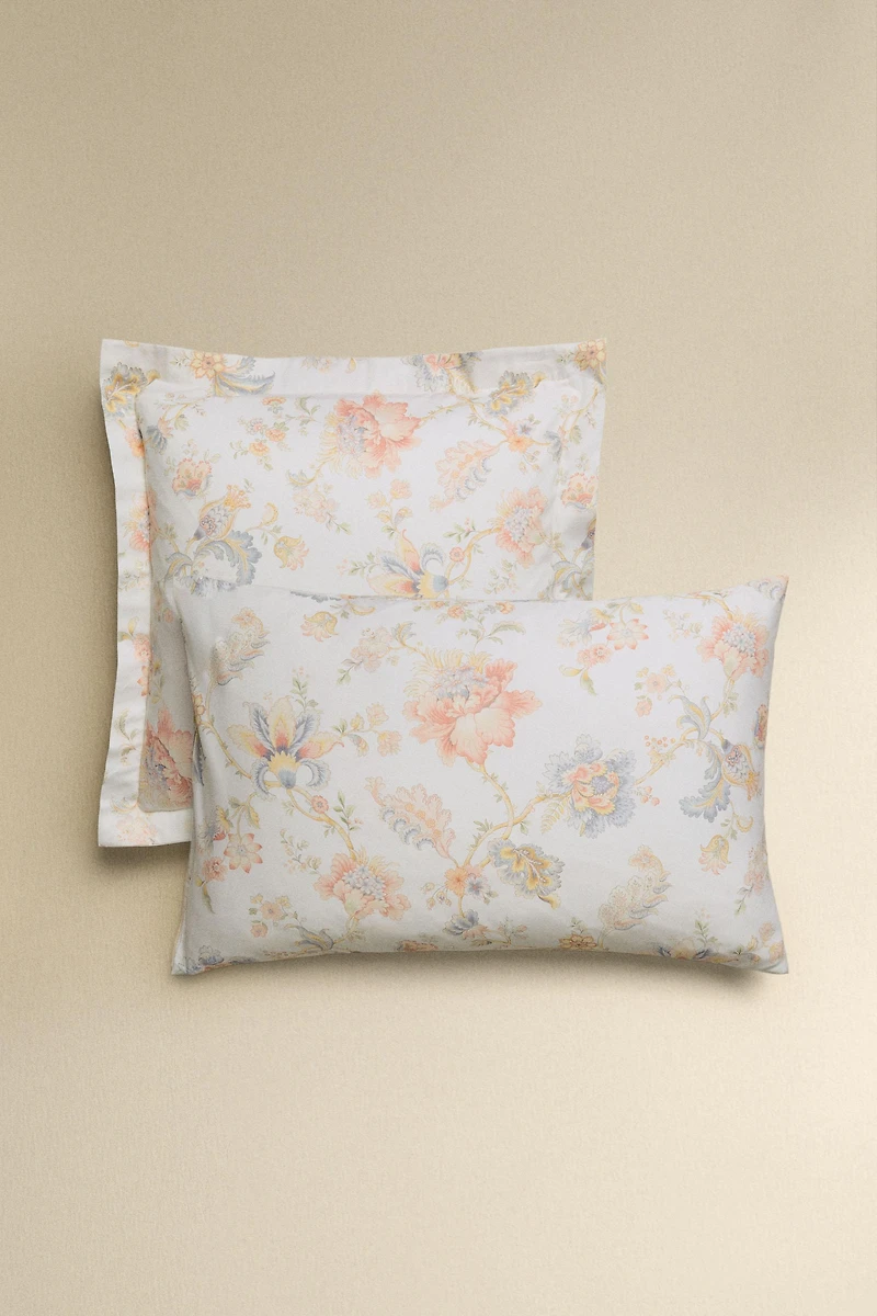 FLORAL PRINT SATEEN PILLOWCASE