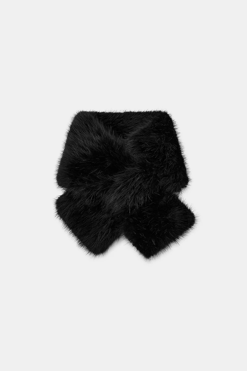 PLAIN FAUX FUR SCARF