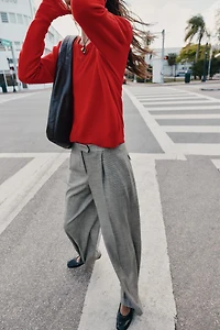 HOUNDSTOOTH WIDE LEG PANTS