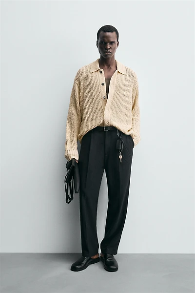 TEXTURED KNIT CARDIGAN