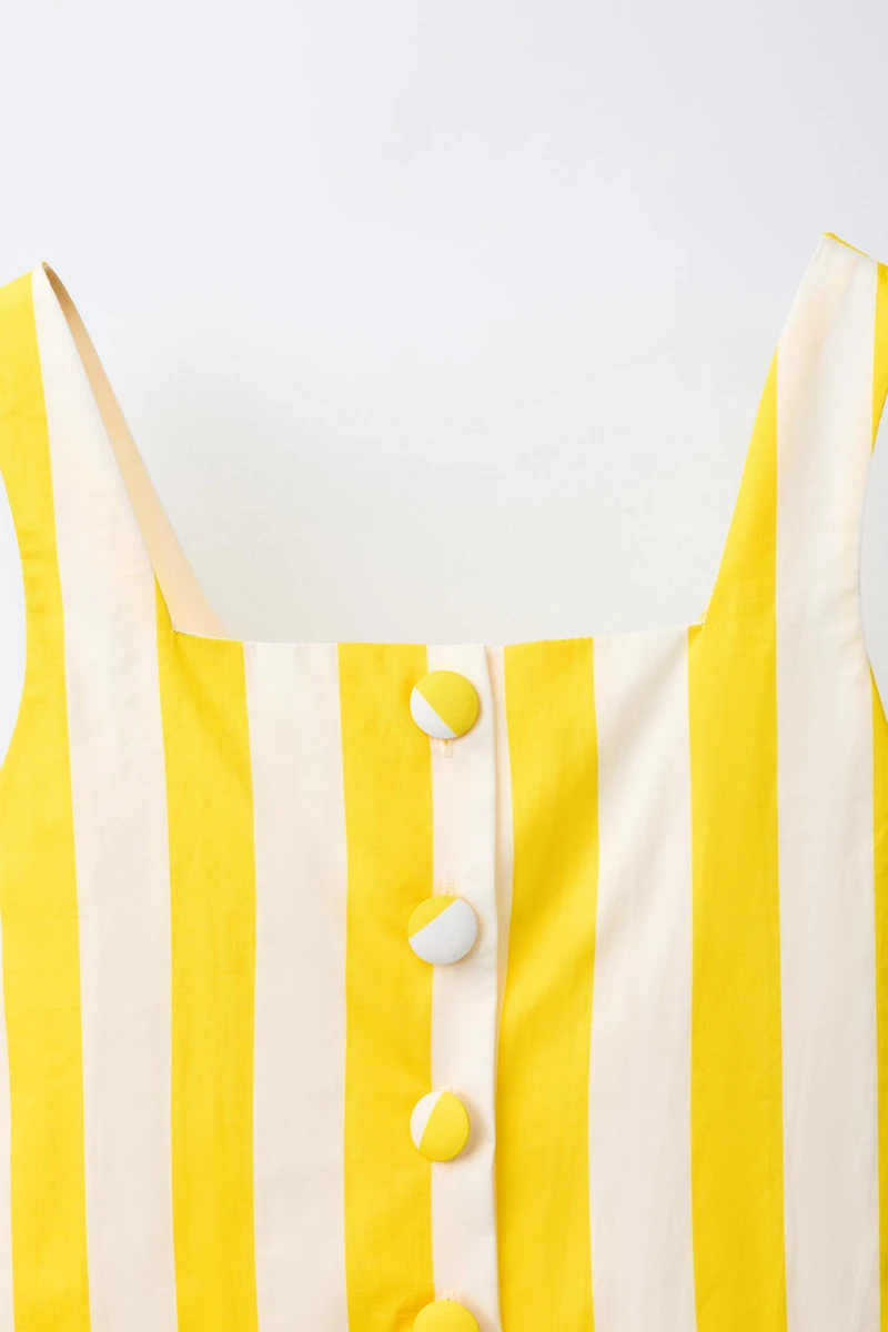 STRIPED BUTTON TOP