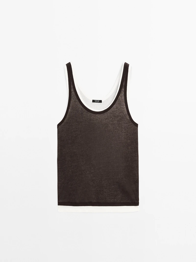 100% cotton double-strap top