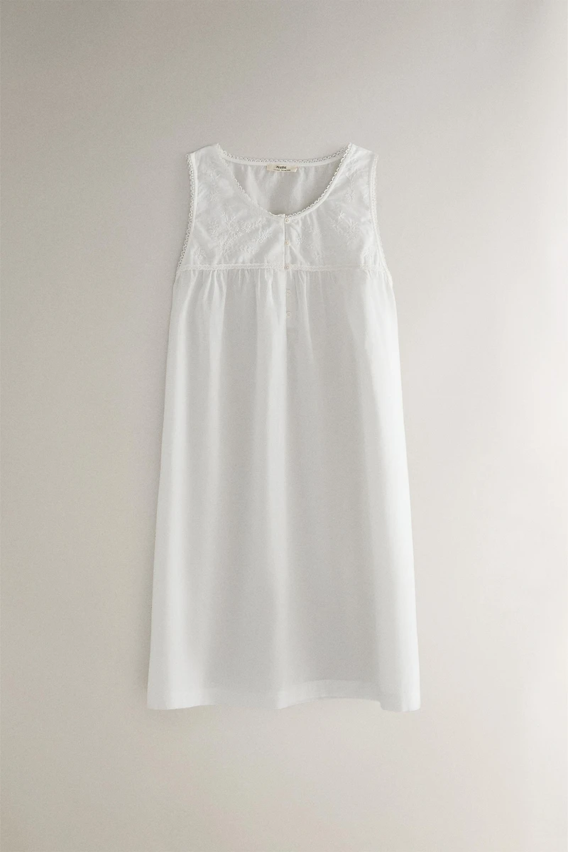 CHEMISE DE NUIT COTON BRODÉE