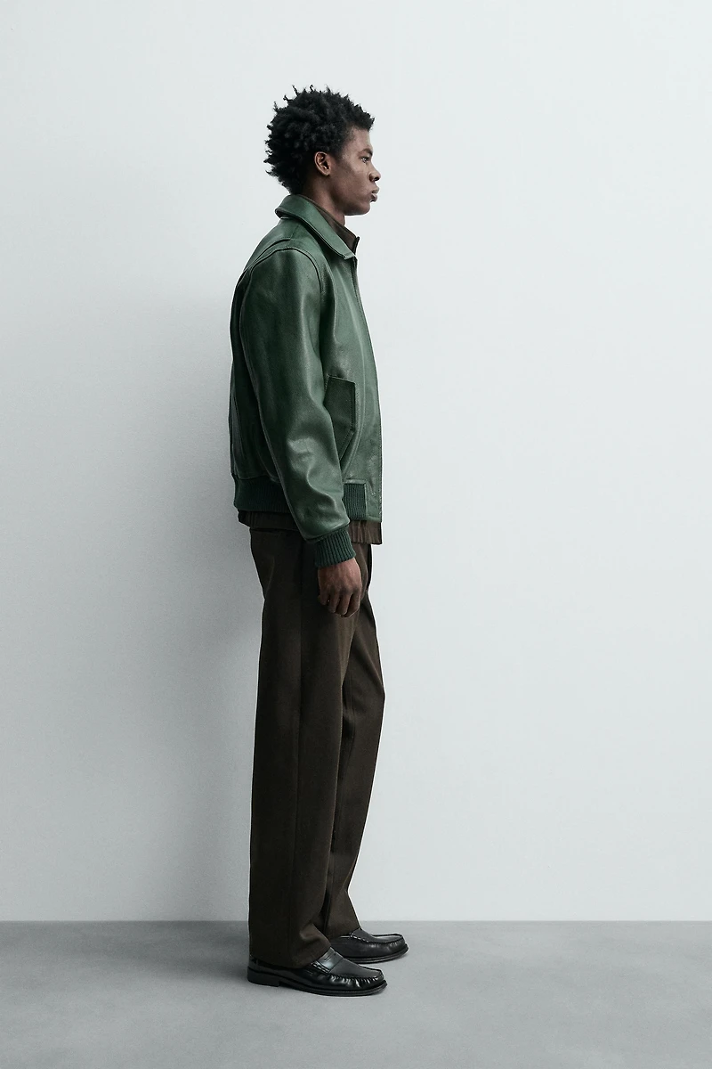 BLOUSON BOMBER EN CUIR