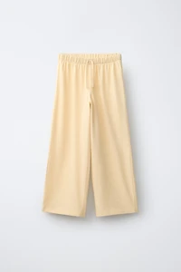 PLAIN WIDE LEG T-SHIRT AND PANTS SET