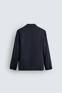 DOUBLE BREASTED LINEN - COTTON SUIT JACKET