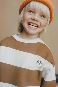 SWEAT À RAYURES BRODÉ