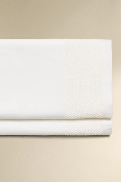 SATEEN FLAT SHEET WITH CROCHET BORDER
