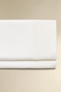 SATEEN FLAT SHEET WITH CROCHET BORDER