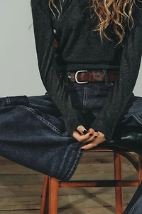 TRF RIPPED MID-RISE BAGGY JEANS