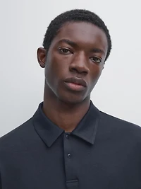 Polo à manches longues avec bouton-pression