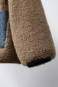 PATCHWORK FLEECE JACKET WITH FLOWERS