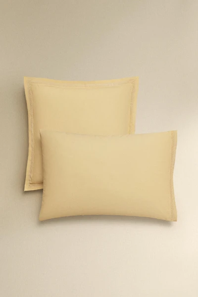 OPENWORK EMBROIDERED PILLOWCASE