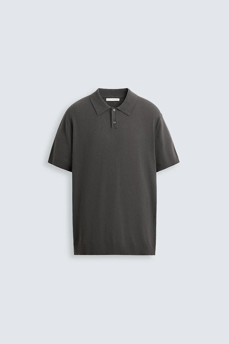 RIB KNIT POLO SHIRT