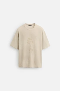 SPRAY PRINT KNIT T-SHIRT