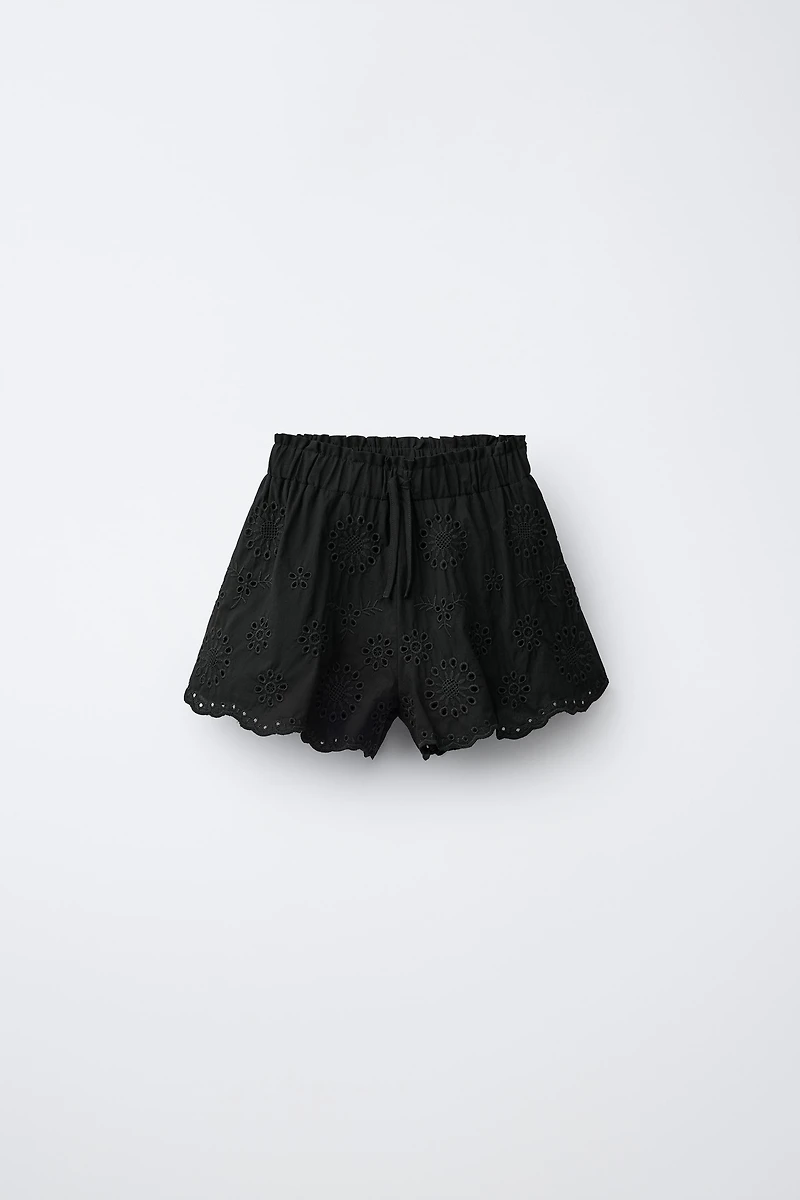 SWISS EMBROIDERED SHORTS
