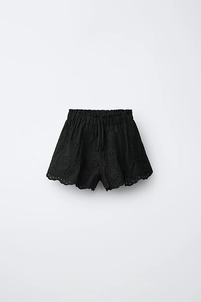 SWISS EMBROIDERED SHORTS