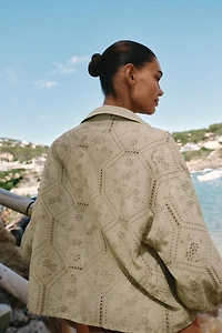 EMBROIDERED EYELET SHIRT