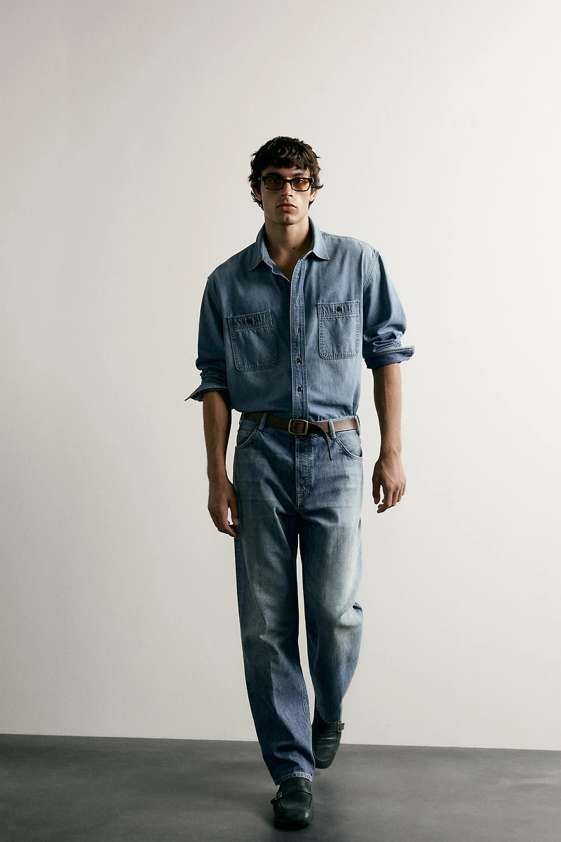 RELAXED FIT PRESSED CREASE JEANS