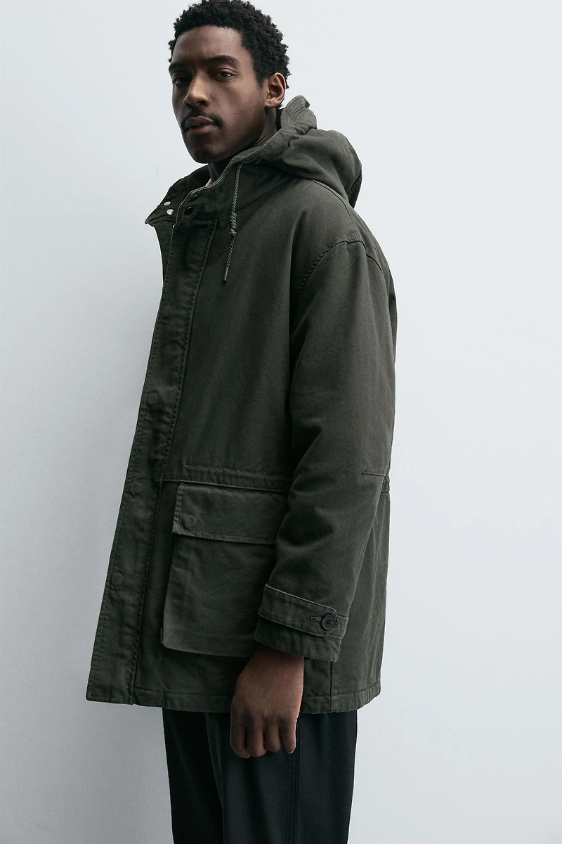 RELAXED FIT WASHED PARKA