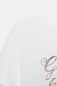 T-SHIRT INSCRIPTION STRASS