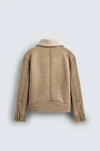 DOUBLE FACED FAUX SUEDE JACKET