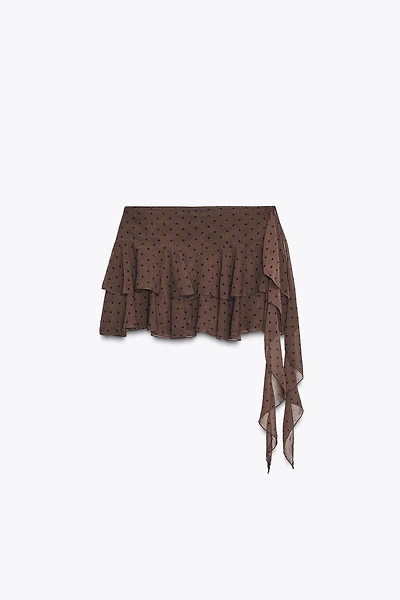 JUPE-CULOTTE À VOLANTS