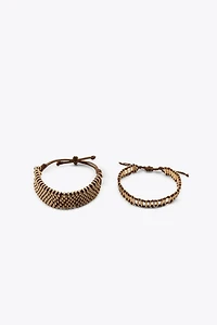 PACK OF METAL KNIT BRACELETS