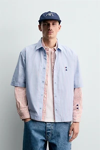 CHEMISE À RAYURES AVEC PIÈCES CHAMPION ® X ZARA