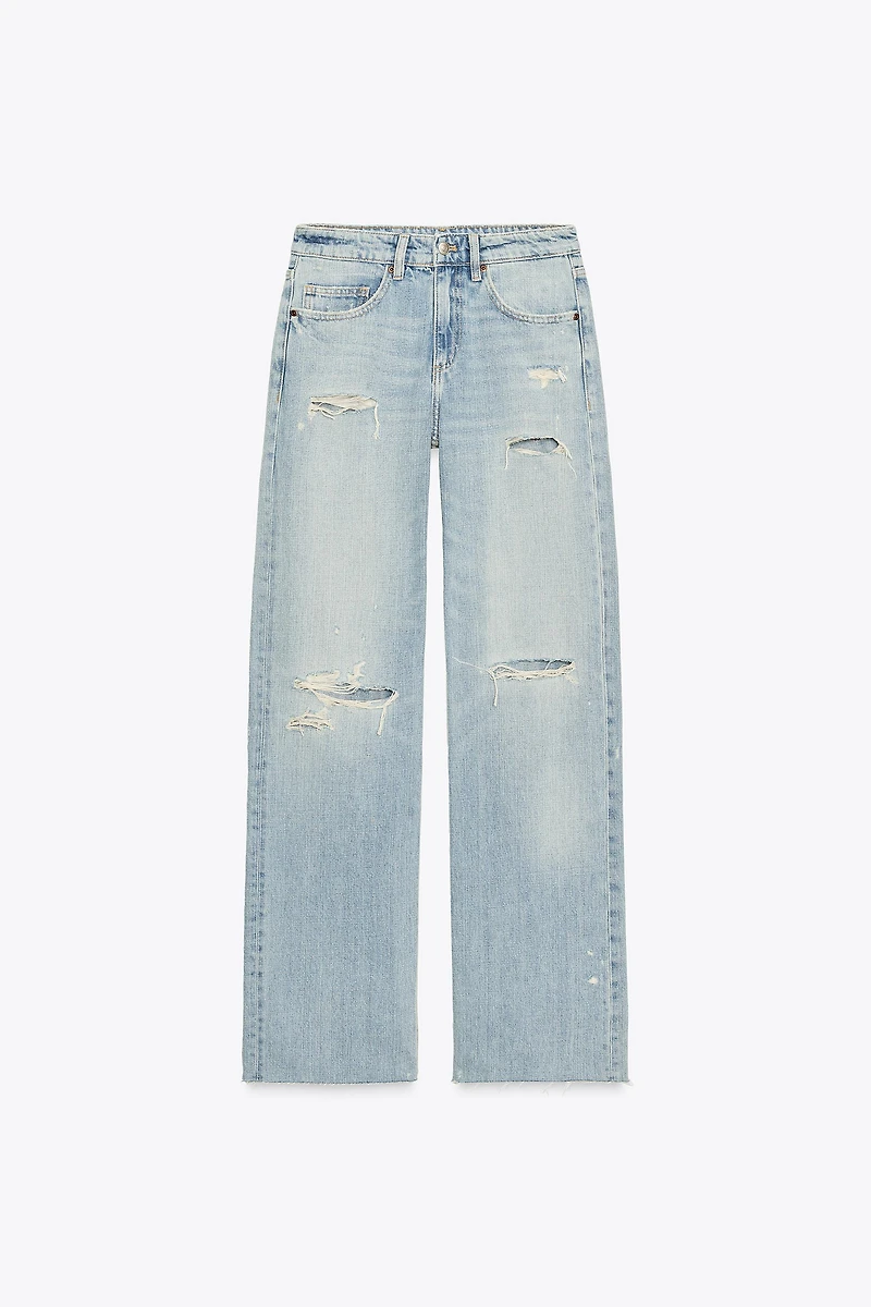 JEAN TRF LARGE DÉCHIRÉ TAILLE